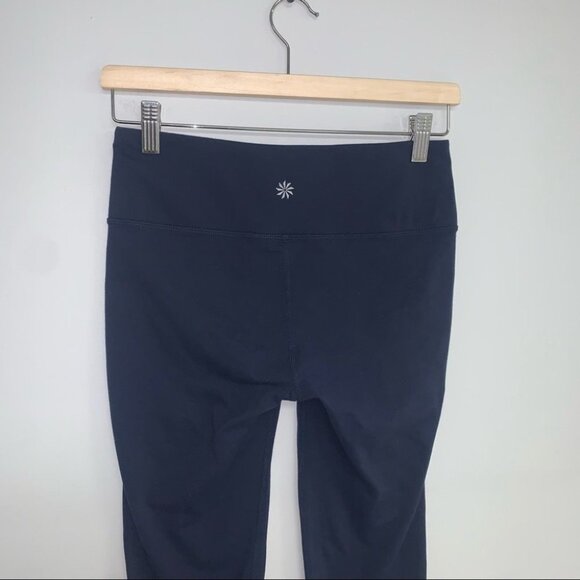 Athleta Leggings Women's Size Small Navy Blue Elation Crop Tight High Rise Yoga - Picture 7 of 8